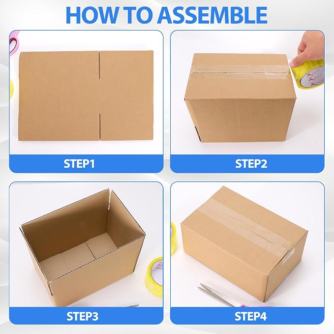 25 Pack Shipping Boxes, Brown, 9"x6"x4", Corrugated Cardboard Boxes | Small Cardboard Shipping Boxes, Kraft Mailing Boxes, for Small Business Packaging, Shippings and Storing