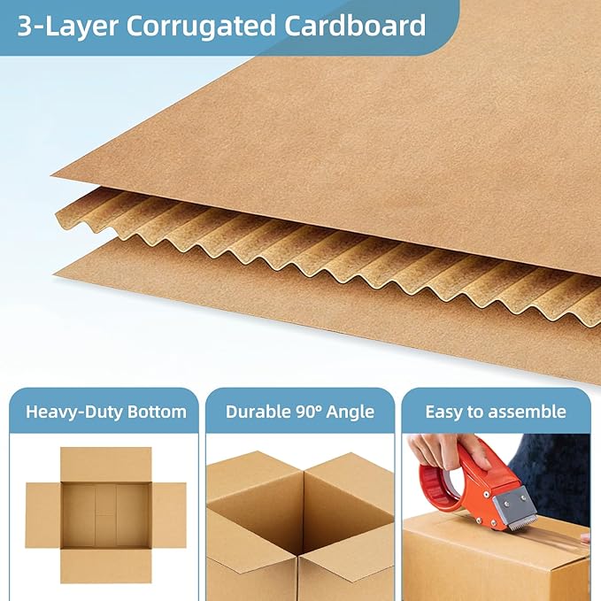 Famagic Small Shipping Boxes 6x6x6 Inch 10 Pack Brown Box Corrugated Cardboard Boxes for Packaging Small Business, Mailing Boxes for Shipping