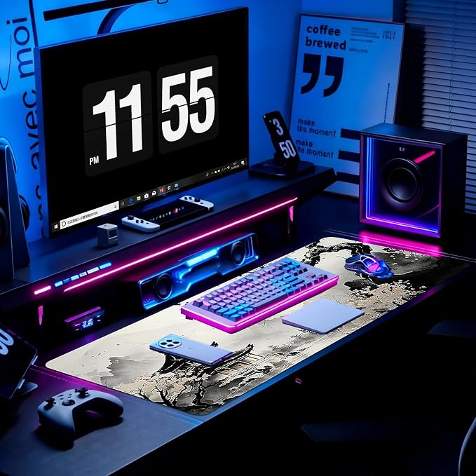 Gaming Mouse Pad, Desk Mat for Keyboard and Mouse, Large Mouse Pad for Desk, Computer Mousepad