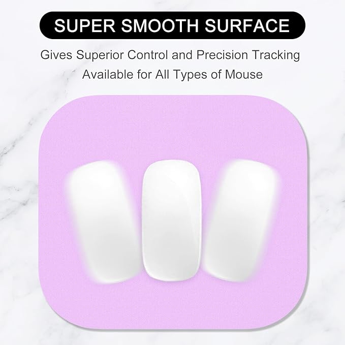 Hsurbtra Mouse Pad, Premium-Textured Small Square Mousepad 8 x 9 Inch Purple, Thick 3 mm Anti-Slip Waterproof Rubber Pretty Cute Computer Mat for Office Home Gaming Laptop Men Women Kids