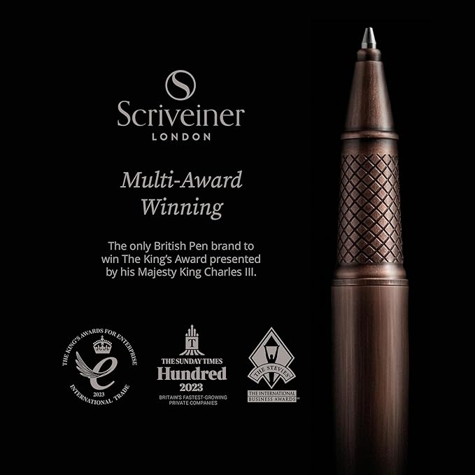 Scriveiner Copper Rollerball Pen - Stunning Luxury Pen, Schmidt Ink Refill, Best Roller Ball Gift Set for Men & Women, Professional, Executive Office, Nice Pens