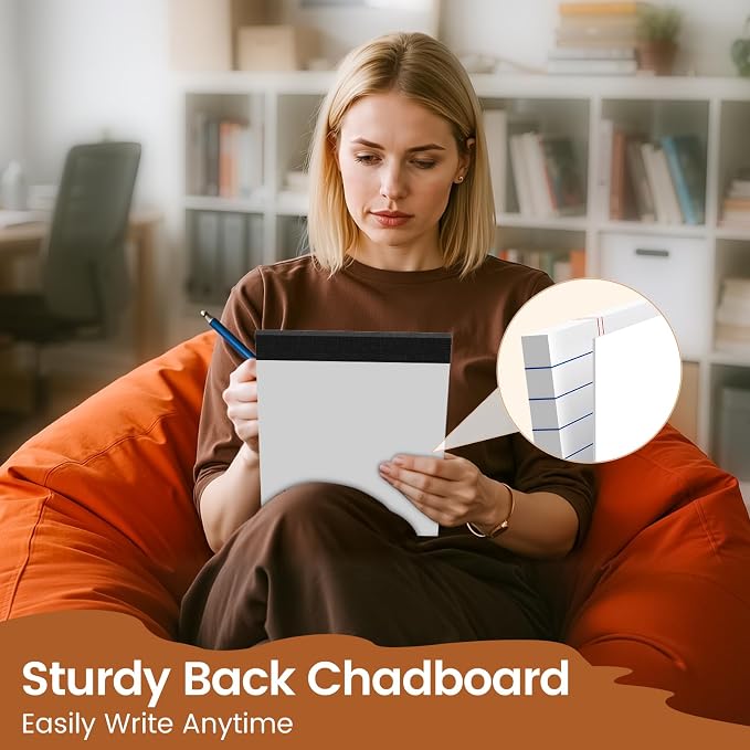 Legal Pads 8.5 X11.75, Narrow Ruled Notepads, 24 Pack, 30 Sheet/Pad | White Legal Pads, Tear Off Notepad, Perforated Writing Pad, Notebook Paper College Ruled, Notepads For Office Home School