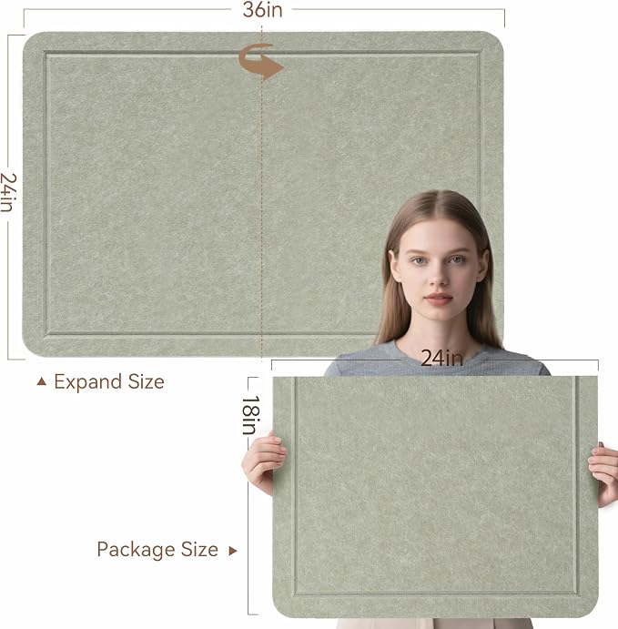 Felt Bulletin Board 36x24 inches, Decorative Pin Board for Home & Office | Cork Board Alternative for Wall with Push Pins, Display Mood Board for Photos, Notes & Reminders