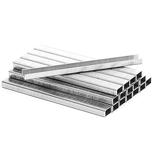 meite T50 Staples, 1/4 Inch Length Heavy Duty Staples for Staple Gun, Galvanized, 20 Gauge 3/8" Crown, Compatible with T50 Staple Gun, Ideal for Upholstery, Construction, Furniture (5,000 Counts)