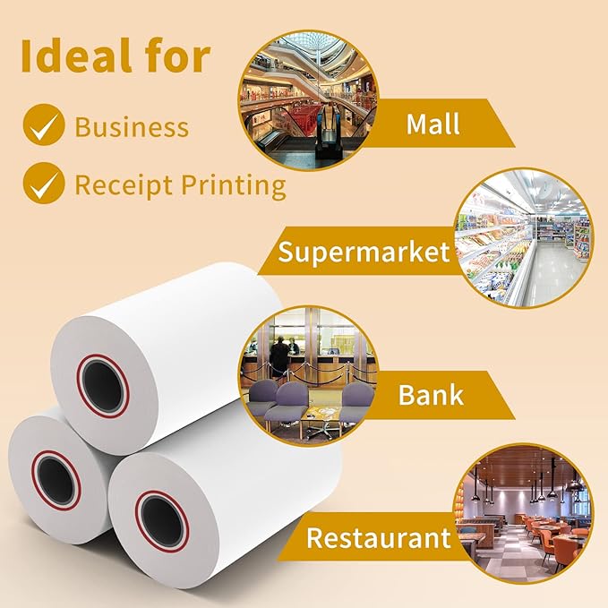 MFLABEL® 300 Rolls 2 1/4" x 85' Thermal Paper Cash Register POS Receipt Paper