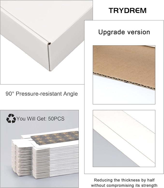 White Shipping Boxes 7x5x2 Inch, Set of 50, Corrugated Cardboard Boxes, Mailer Packaging Boxes for Small Business Gift Literature Shipping