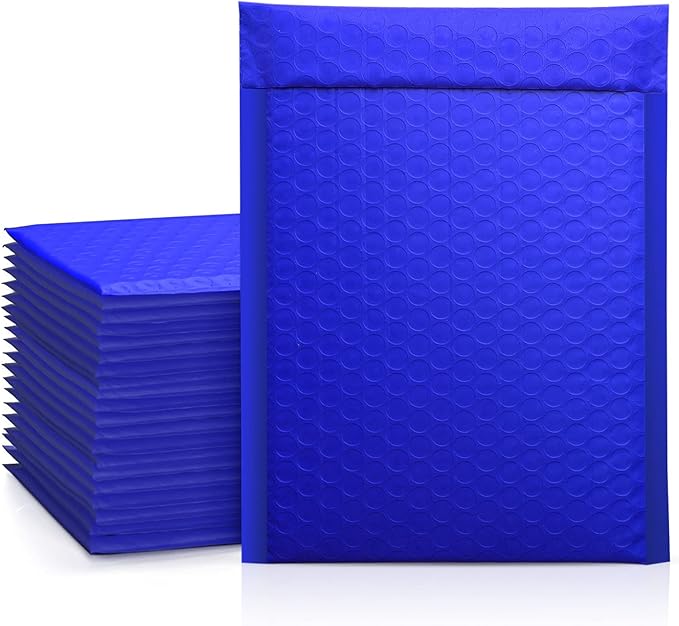Metronic Bubble Mailers 6x10 25 Pack Usable Size 6x9" Royal Blue Bubble Mailers Waterproof Padded Envelopes Self-Seal Cushioning Bubble Envelopes for Packaging, Mailing, Shipping, Bulk #0