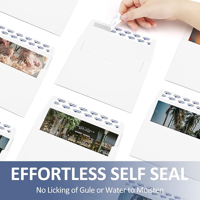 5x7 Envelopes for Invitation 100 Qty A7 Envelopes Self Seal White, Printable Paper Envelope for 5x7 Cards, Weddings, Baby Shower, Stationery, Office, 5.25 x 7.25 Inches