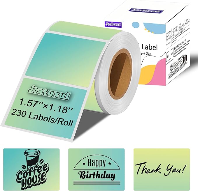 Thermal Labels, Compatible with T50M Pro/M110/M100/M220 Label Maker and Other 4x6 Thermal Printers for Shipping Barcode & Custom Stickers, Gradient Green, 1.57×1.18 inch