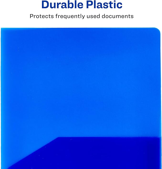 Avery Translucent Two Pocket Folder, Water Resistant, Holds up to 20 Sheets, 1 Blue Folder (47811)