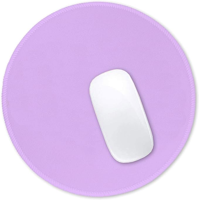 Hsurbtra Mouse Pad, Premium-Textured Small Round Mousepad 8.7 x 8.7 Inch Purple, Stitched Edge Anti-Slip Waterproof Rubber Pretty Cute Computer Mat for Office Home Gaming Laptop Men Women Kids