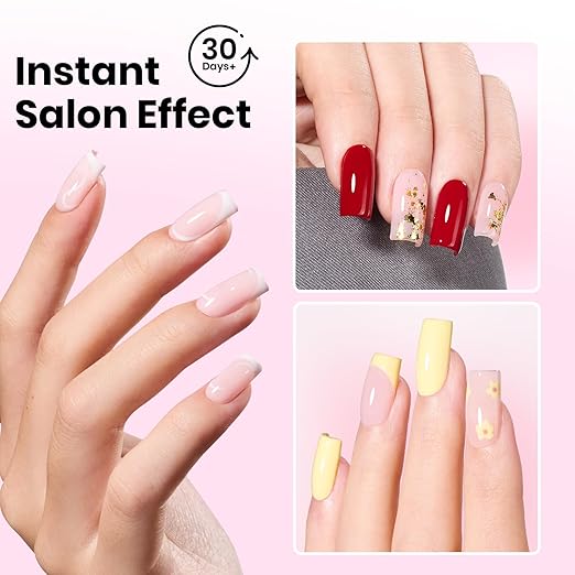 Beetles Tipex Lite Instant Apex Nail Tips, Short Square, 16 Sizes | 00–14, Built-in Apex Acrylic Tips for Flat & Natural Nail Beds, Beginner-Friendly Easy DIY Nail Extensions