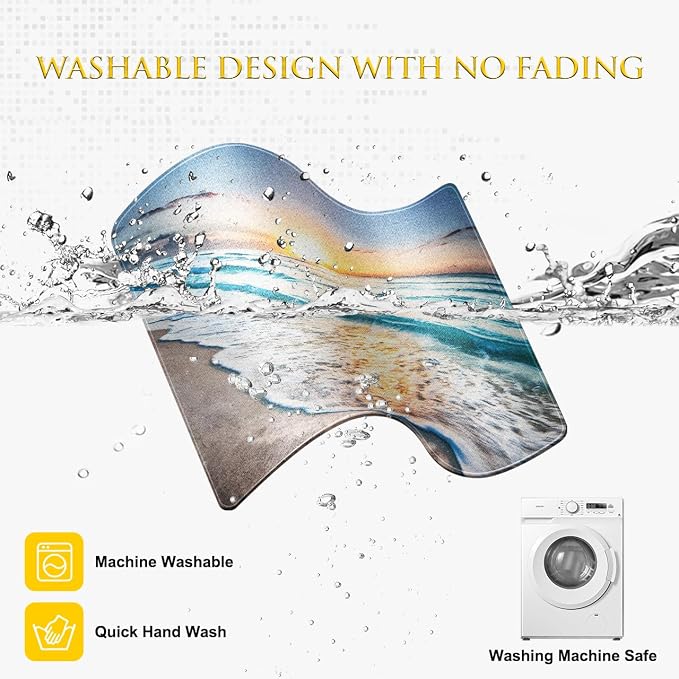 JIKIOU 3 Pack Mouse Pad with Stitched Edge, Portable Size-10.2x8.3in Beach | Anti-Fray, Comfortable Smooth Lycra Surface, Non-Slip Rubber Base, Machine Washable Fade-resistant, Compatible with All Mice