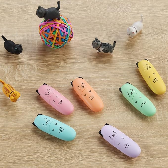 enlegend 12 pieces Cute Animal Design Vet Tech Week Gifts Mini Highlighter Pen Assorted Colors Chisel Tip Gift Highlighter Marker - stocking stuffers for kid - kawaii stuffs