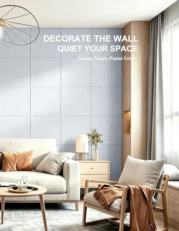 Felt Wall Tiles Bulletin Board Large Cork Board Alternative 6 Pack 11.81”x11.81”x0.47” Felt Pin Board Tack Board with Safe Removable Adhesive Tabs for Home Office School 36x24 (Silver Grey)