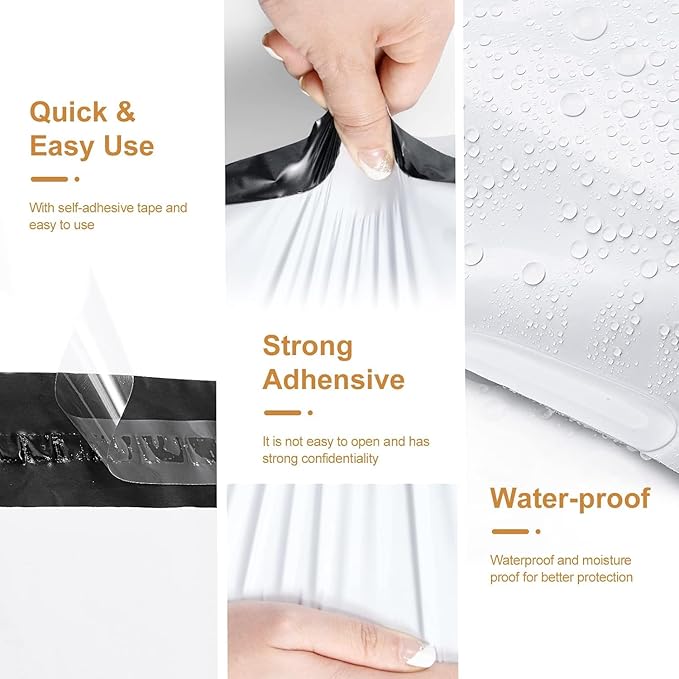 Metronic Poly Mailers 19x24 Inch 600Pcs | Large Shipping Bags for Clothing, Small Business | Strong Thick Mailing Bags with Self Adhesive | Waterproof and Tear-Proof Large Package Bags in White