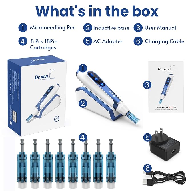 Dr pen A11 Microneedling Pen for Home Use | Microneedling Derma Roller Pen for Men and Women|Micro Needle Roller Pen Skincare Tool|0.25mm