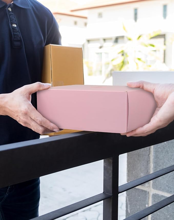 Shipping Boxes 9x6x4 Inch, Set of 30, Cute Pink Corrugated Cardboard Boxes, Mailer Packaging Boxes for Small Business Gift Literature Shipping