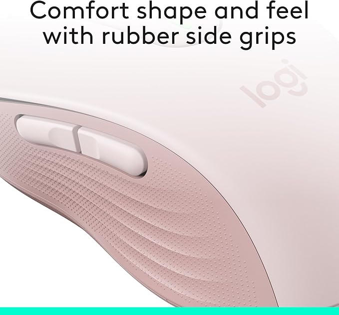 Logitech Signature M650 Wireless Mouse - for Small to Medium Sized Hands, 2-Year Battery, Silent Clicks, Customizable Side Buttons, Bluetooth, for PC/Mac/Multi-Device/Chromebook - Rose