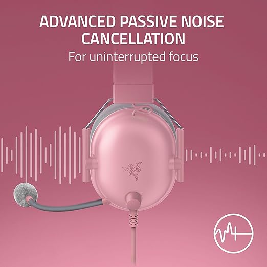 Razer BlackShark V2 X Xbox Gaming Headset: 50mm Drivers - Cardioid Mic - Lightweight - Comfortable Noise Isolating Earcups - for Xbox Series X, Series S, PS5, PC, Switch via 3.5mm Jack - Quartz Pink