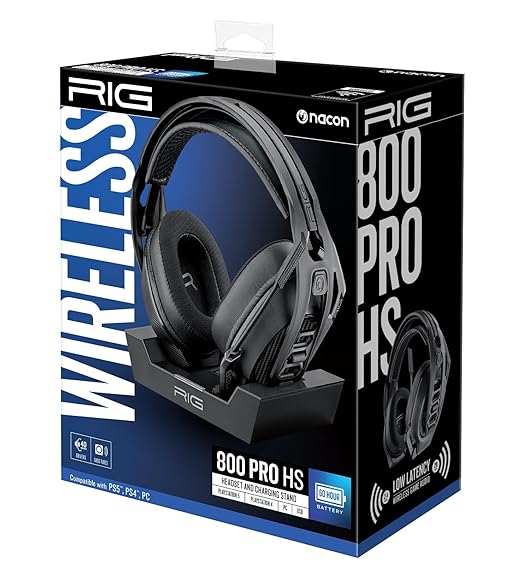 RIG 800 PRO HS Wireless Gaming Headset & Multi-Function Base Station for PlayStation PS4, PS5, PC, Mac, USB - Up to 60 Hour Battery
