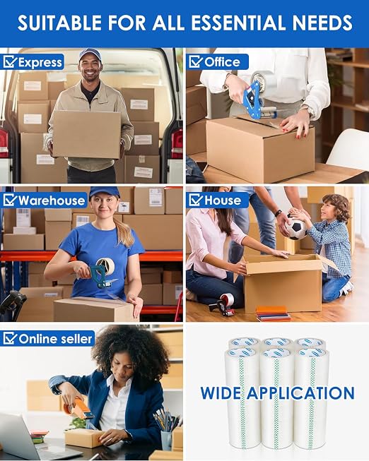 Packing Tape, 36 Rolls Clear Packing Tape 2 Inches Wide, 65 Yards Per Roll, for Shipping Packaging Moving Sealing