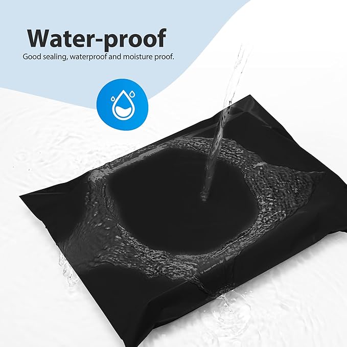 Fuxury 1500 Pcs 14.5x19" Poly Mailers,Waterproof Mailing Envelopes for Clothing, Strong Adhesive Poly Shipping Postage Bags for Small Business(Black)