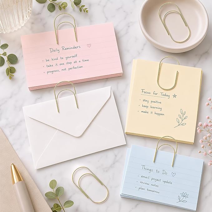 20 Pcs Jumbo Paper Clips 2 Inch (50mm), Large Gold Paperclips, Non-Skid Smooth Steel Wire, Oversized Wide Clips for Office School Planner Bookmarks