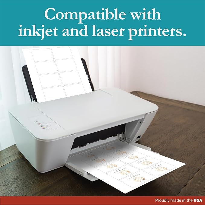 Premium Label Supply White Sticker Product/Shipping Labels – 3" x 2" – Laser/Inkjet Compatible – (10 per Sheet), 25 Sheets – 250 Total Adhesive Labels