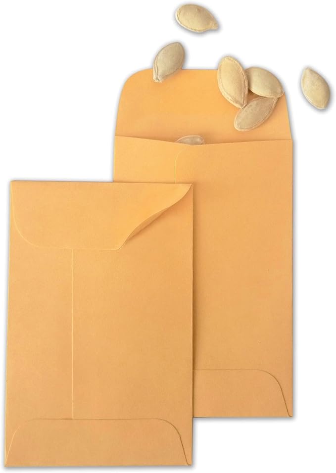 Xxcxpark 200PCS #5 Coin Envelopes 3.125x5.5 inches Brown Kraft Envelopes Classic Small Parts Gummed Flap for Coins, Cash, Credit Cards, Seeds
