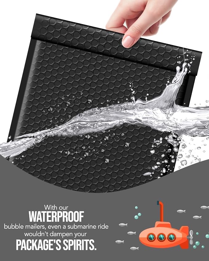 GSSUSA Black Bubble Mailers 10x13" Padded Envelopes 250 Pack Self-Seal | Shipping Bags,Mailing Packaging,Waterproof,Tear-Resistant,Opaque for Clothes Books Makeup,Small Business Supplies