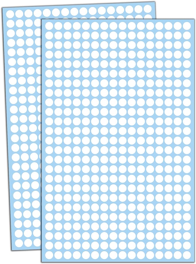 6000 Pack - 1/4" Small Dot Stickers Round Labels - White