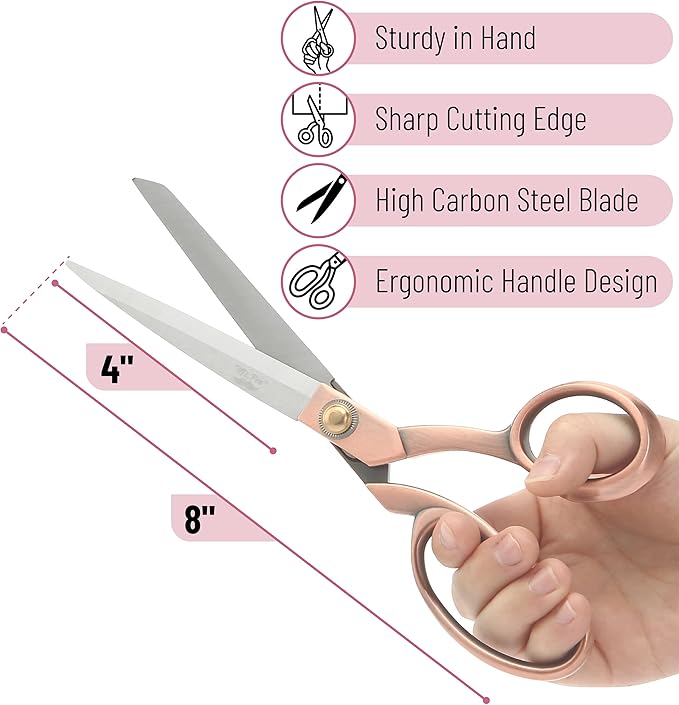 Mr. Pen- Fabric Scissors, 8-inch Rose Copper Premium Tailor Scissors, Sewing Scissors for Fabric Cutting, Fabric Cutter, Fabric Shears, Fabric Scissors Professional, Heavy Duty Scissors Heavy Duty