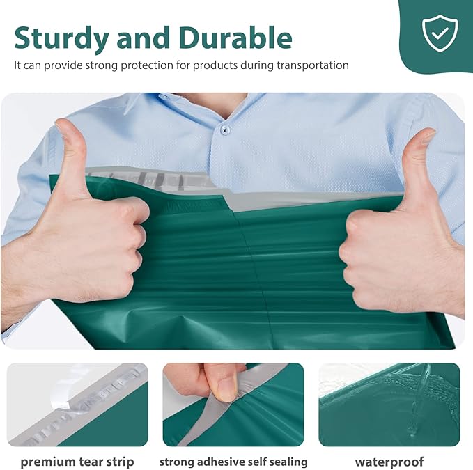 Fuxury Large Poly Mailers 24x24 Inch 50 Pcs, Waterproof XL Shipping Bags for Clothing, Strong Adhesive Packaging Shipping Envelopes, Self Sealing Mailers Plastic Mailing Bags for Business,Forest Green