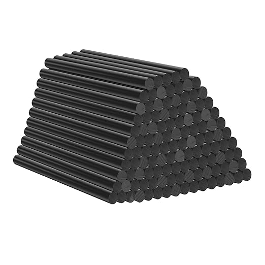 Black Hot Glue Sticks 4" Long 0.27" Dia, Mini Size Glue Sticks for Glue Gun, Dual Temp All Purpose Craft Adhesive, 120-Pack