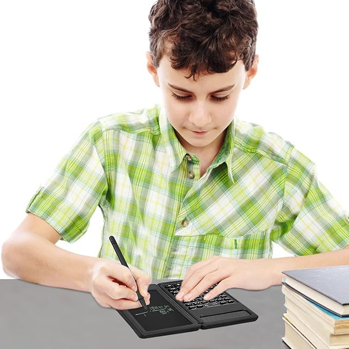 Scientific Calculator with Notepad, TRELC 10 Digits LCD Display Foldable Scientific Calculator, Portable Calculator with Erasable Writing Tablet for Middle School High School Students