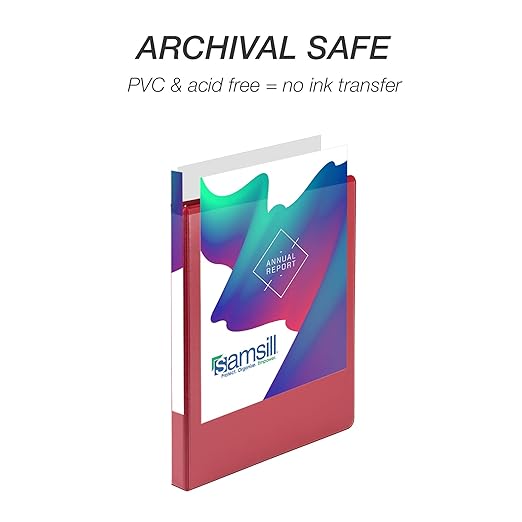 Samsill 0.5 Inch 3 Ring Binders, Economy Round Ring, Clear View Cover, 100 Sheet Capacity - for School, Home, Office - Red, 12 Pack