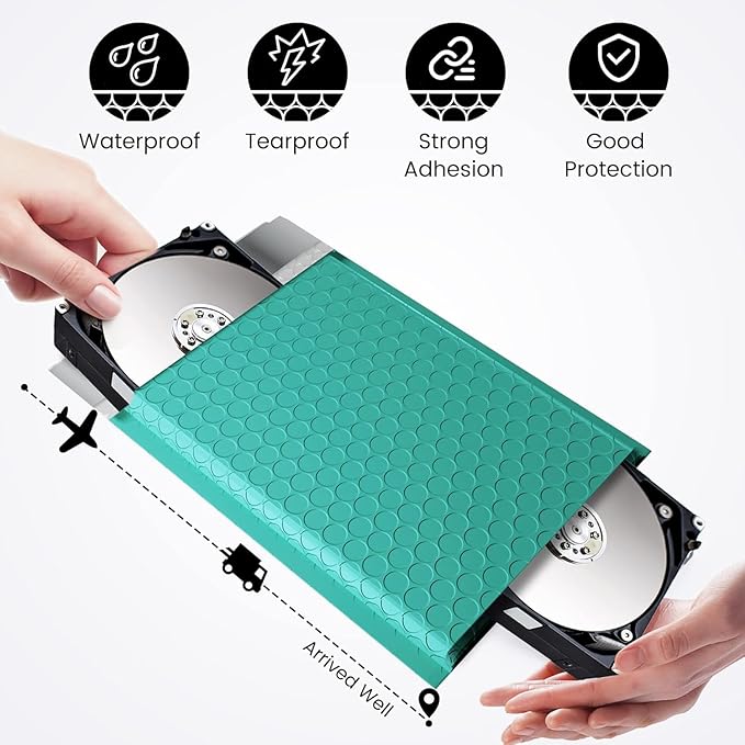 Fuxury Bubble Mailers 6x10" Teal Padded Envelopes 1000Pack Strong Adhesion Thick Padded Mailers for Small Business Mailing Small Items,Jewelry,Makeup