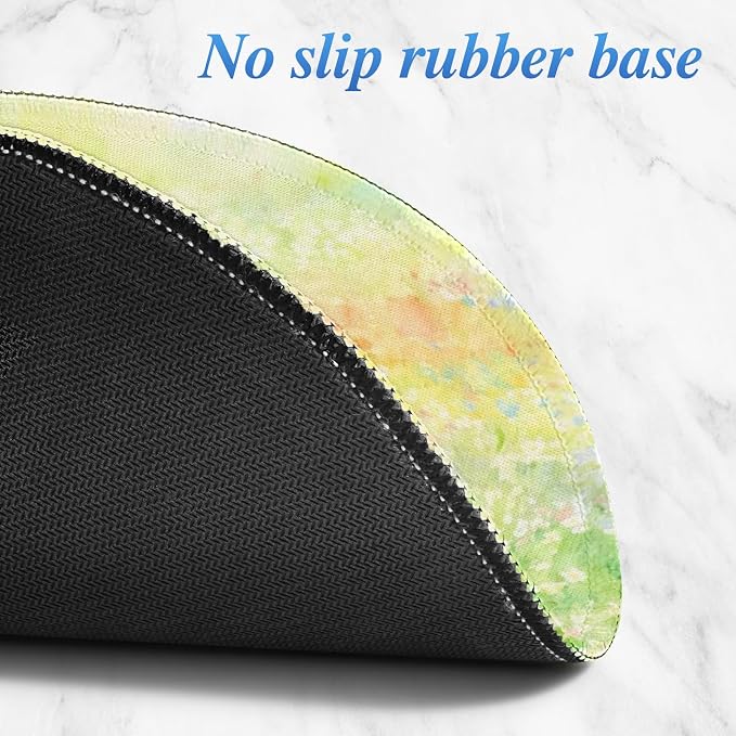 Round Mouse pad, high-end Texture, Sewn Edge Design, Anti-Slip Rubber Base. 8.6 x 8.6 inches (Meadow)