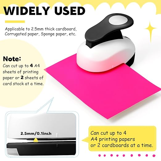 CHENGU 6 Pcs Circle Punch Set 3in/2in/1.5in/1in/0.6in/0.3in Scrapbook Hole Punchers Crafting with 10 Sticker Paper Round Cutter Scrapbook for Office Supplies DIY Albums Photos(Black)