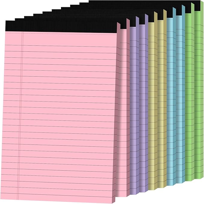 10pcs Small Note Pads, Color Notepads 5x8 College Ruled Notebook, Writing Pads 5 x 8, Legal Pads, Pad Paper Perforate Notebooks for Work, Message, School, Office Supplies,30 Sheets/Pack