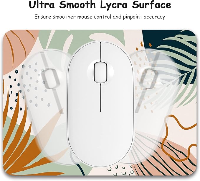 Dapesuom Small Mouse Pad, 6 x 8 Inch Thick Rubber Premium-Textured Non-Slip Portable & Washable Mini Mouse Mat for Women Men Wireless Laptops Keyboard Tray Gaming Work Office Travel, Tropical Plants