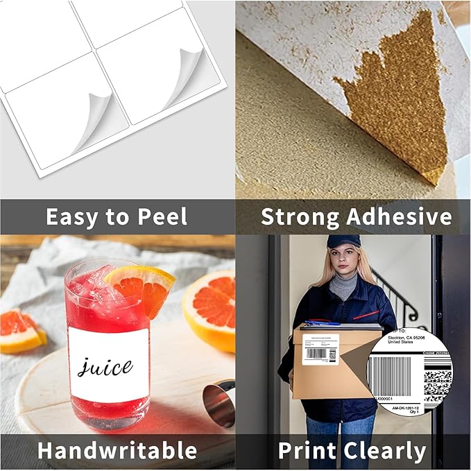 3⅓" x 4" Printable Mailing Labels for Laser & Inkjet Printers, 6 Up Permanent Adhesive Label Blank, 100 Sheets 600 Labels Shipping Address Labels, FBA Box Labels