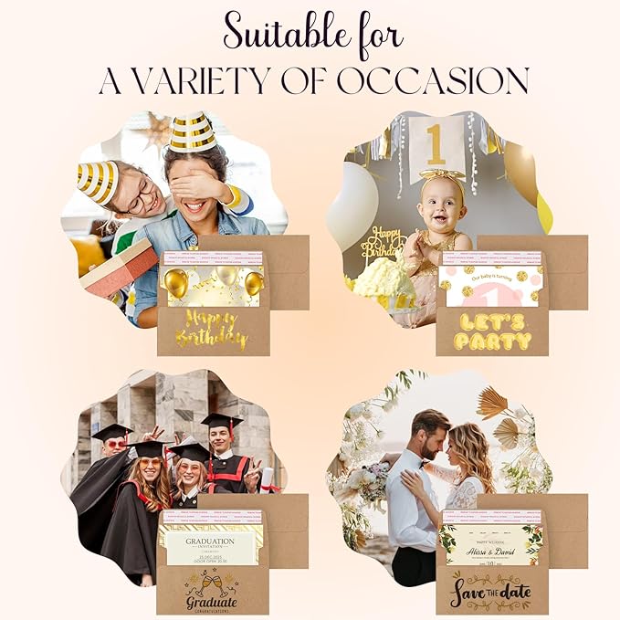 ACSTEP 100Pack A4 Envelopes 4-1/4 X6-1/4 Inch Self Seal Brown Kraft 4X6 Envelopes For for Weddings, Invitations, Photos, Postcards, Greeting Cards Mailing,Baby Shower, Graduation