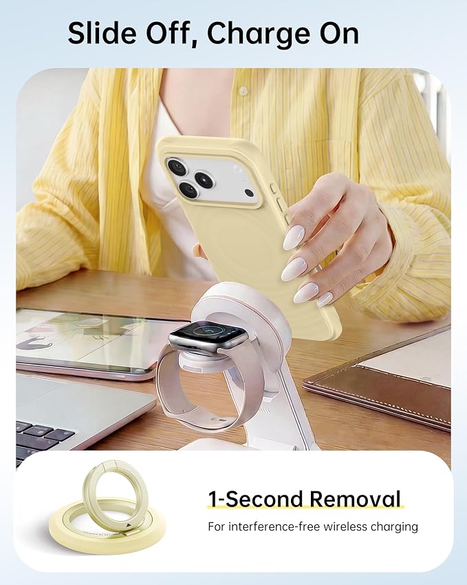 SYNCWIRE Magnetic Phone Ring Holder, for MagSafe Phone Grip Stand Kickstand | 360° Rotation, Double-Sided Magnet, Cell Phone Grip Finger Holder, for iPhone 17 16 15 14 13 12 Pro Max, MagSafe Accessories