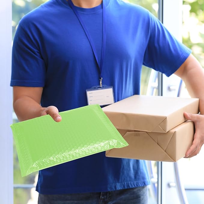 Bubble Mailers A4 Paper Size, 12x10 Padded Envelopes for Shipping, 25 Pack Mailing Packages with Self Seal Adhesive, Waterproof Bubble Envelopes (Light Green)