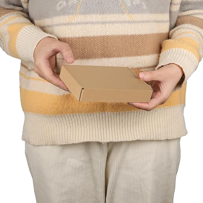 PHAREGE 100 Pack 6x4x1 inch Small Shipping Boxes, Brown Mailing Boxes | Tuck Top, Quick Fold, Easy Assemble, Shape Well, Single Corrugated, DIY Cardboard, Card Shipping, Small Business Packaging
