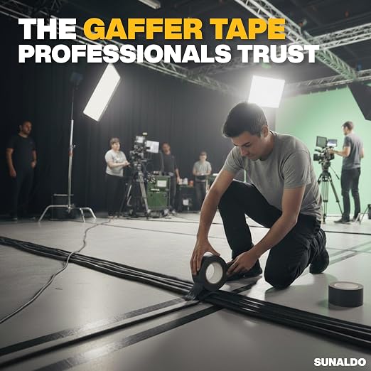Gaffers Tape (2" x30 Yards) Heavy Duty, Easy Rip | Light Blue | Residue-Free Professional Grade Floor Tape for Electrical Cords, Matte Finish Non Reflective, Weather Resistant