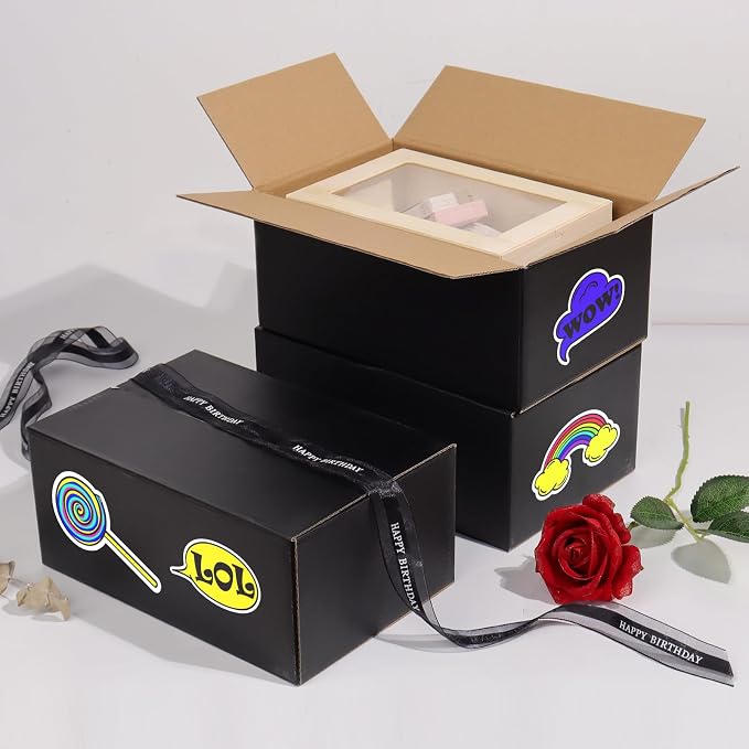 6x4x4 Black Shipping Boxes for Small Business, 30 Pack Corrugated Cardboard Box, Small Boxes for Shipping Packing
