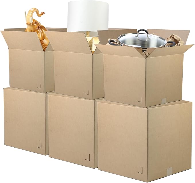 The Boxery Moving Boxes 25-Pack Small | 15x10x10 inch | Durable ECT 32 Corrugated Shipping Boxes for Mailing, Packing, Moving, and Storage — Recyclable and Made in the USA